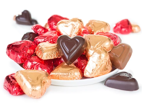 Foiled Gourmet Chocolate Valentine Hearts
